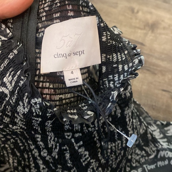 Cinq a Sept Rika Love Note Mini Dress Black NEW - Picture 11 of 12